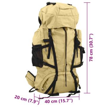 Hiking Backpack Khaki 80L - Durable Oxford Fabric | HipoMarket