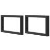 Shelf Brackets for Washbasin - Black Steel (2 pcs) | HipoMarket