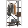 Clothes Rack with Shelves - Brown Oak Engineered Wood