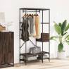 Clothes Rack with Shelves - Brown Oak Engineered Wood