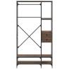 Clothes Rack with Shelves - Brown Oak Engineered Wood