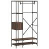 Clothes Rack with Shelves - Brown Oak Engineered Wood