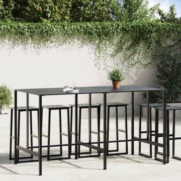 Stylish Bar Table Black 200x100x110 cm Powder-coated Steel