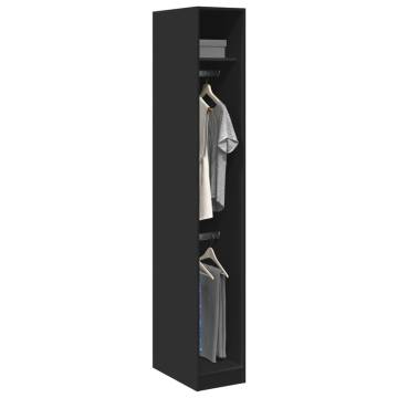 Stylish Black Wardrobe - 30x50x200 cm Engineered Wood