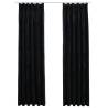 Elegant Blackout Curtains - Velvet Black 140x225 cm (2 pcs)