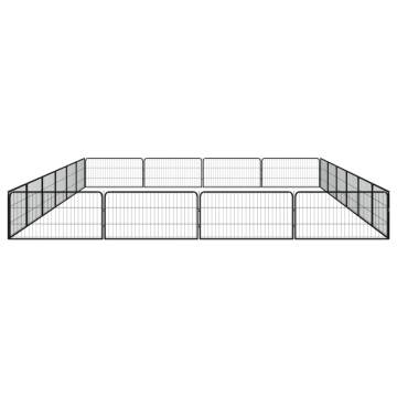 20-Panel Dog Playpen - Black Powder-coated Steel | HiPO Market