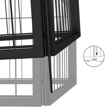 20-Panel Dog Playpen - Black Powder-coated Steel | HiPO Market