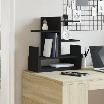 Black Desk Organiser 49x20x52.5 cm | Durable Engineered Wood