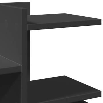 Black Desk Organiser 49x20x52.5 cm | Durable Engineered Wood