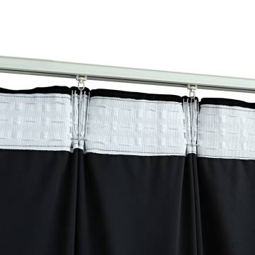 Elegant Blackout Curtains - Velvet Black 140x225 cm (2 pcs)