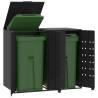 Compact Wheelie Bin Storage for 2 Bins - Durable Black Steel