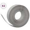 Garden Edgings 2 pcs Grey 10 m 15 cm Polyethylene - Hipomarket