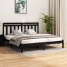 Bed Frame Black Solid Wood 180x200 cm Super King Size Colour black Size 180 x 200 cm 