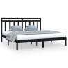 Black Solid Wood Bed Frame 180x200 cm Super King Size