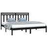 Black Solid Wood Bed Frame 180x200 cm Super King Size