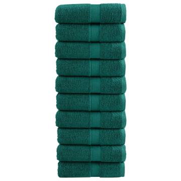 Premium Soap Towels SOLUND 10 pcs Green | 30x30 cm, 600 gsm