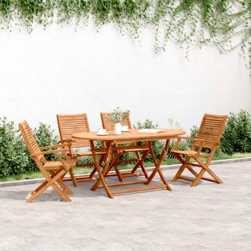 Folding Garden Chairs - 4 Pcs Solid Acacia Wood | HipoMarket