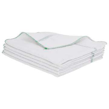 10 pcs Floor Cloths - White with Green Stripes, 50x60 cm