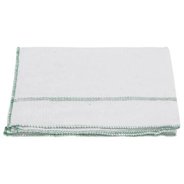 10 pcs Floor Cloths - White with Green Stripes, 50x60 cm