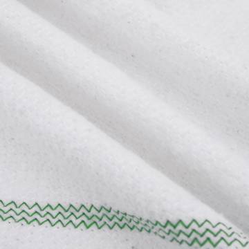 10 pcs Floor Cloths - White with Green Stripes, 50x60 cm