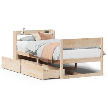 Solid Wood Pine Bed Frame 90x190 cm - Stylish & Durable