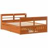 Bed Frame Without Mattress - Wax Brown Solid Pine 140x190 cm