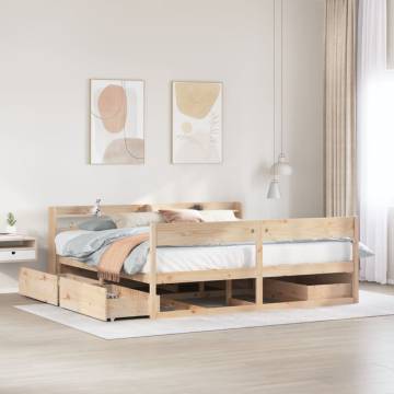 Super King Solid Wood Pine Bed Frame 180x200 cm - No Mattress