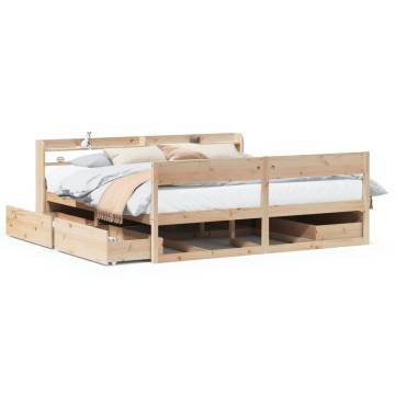 Super King Solid Wood Pine Bed Frame 180x200 cm - No Mattress