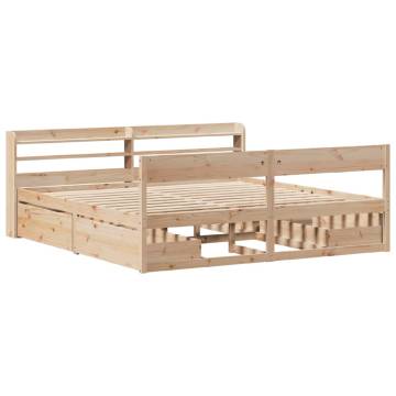 Super King Solid Wood Pine Bed Frame 180x200 cm - No Mattress