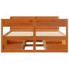 Solid Wood Pine Bed Frame Wax Brown 140x200 cm - Stylish & Durable