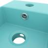 Light Green Ceramic Bathroom Sink with Overflow - Hipomarket