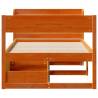 Bed Frame Without Mattress - Wax Brown Solid Wood Pine 90x190 cm