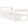 White Bed Frame 90x200 cm | Solid Pine Wood | Hipo Market