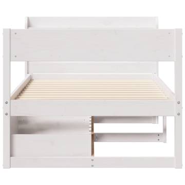 White Bed Frame 90x200 cm | Solid Pine Wood | Hipo Market