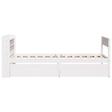 White Bed Frame 90x200 cm | Solid Pine Wood | Hipo Market