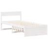 White Bed Frame 75x190 cm - Solid Pine Small Single