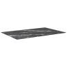 Table Top Black 100x62 cm - Tempered Glass with Marble Design