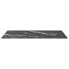 Table Top Black 100x62 cm - Tempered Glass with Marble Design