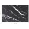 Table Top Black 100x62 cm - Tempered Glass with Marble Design