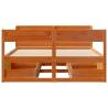 Solid Wood Pine Bed Frame - Wax Brown, 120x200 cm | HipoMarket