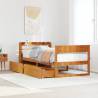  Bed Frame without Mattress Wax Brown 90x200 cm Solid Wood Pine Colour wax brown Size 90 x 200 cm 