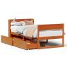 Wax Brown Bed Frame 90x200 cm - Solid Pinewood | HipoMarket