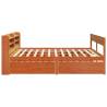 Solid Wood Pine Bed Frame - Wax Brown 200x200 cm | HipoMarket