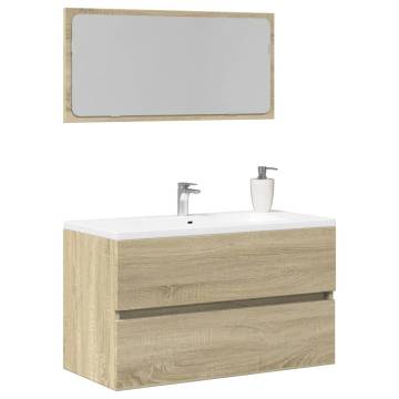 Stylish Bathroom Cabinet with Mirror Sonoma Oak | 80x38.5 cm