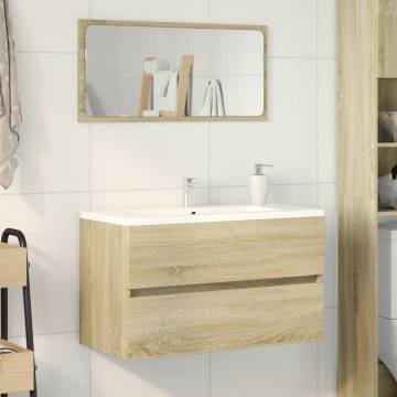 Stylish Bathroom Cabinet with Mirror Sonoma Oak | 80x38.5 cm