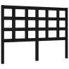 Black Bed Frame with Headboard - 140x200 cm Solid Wood