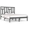 Grey Solid Pine Bed Frame 160x200 cm - Modern Design