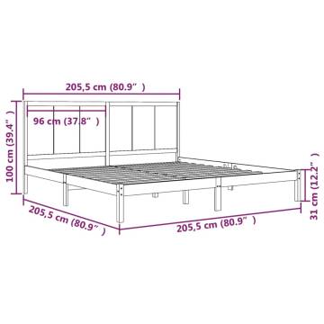 Grey Solid Wood Pine Bed Frame 200x200 cm | HipoMarket