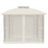 Gazebo with Double Roof & Mesh Walls - 2.94x2.94m Cream