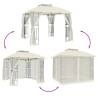 Gazebo with Double Roof & Mesh Walls - 2.94x2.94m Cream